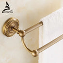 GobekUsa Brass Double Towel Bar Bathroom Shelf Black Towel Rack Holder