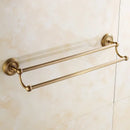 GobekUsa Brass Double Towel Bar Bathroom Shelf Black Towel Rack Holder