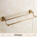 GobekUsa Brass Double Towel Bar Bathroom Shelf Black Towel Rack Holder