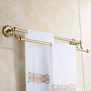 GobekUsa Brass Double Towel Bar Bathroom Shelf Black Towel Rack Holder