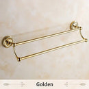GobekUsa Brass Double Towel Bar Bathroom Shelf Black Towel Rack Holder