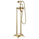 GobekUsa Dual Ceramic Handle Freestanding Tub Faucet with Handshower