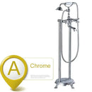 GobekUsa Dual Ceramic Handle Freestanding Tub Faucet with Handshower