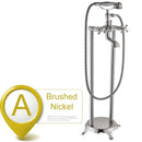 GobekUsa Dual Ceramic Handle Freestanding Tub Faucet with Handshower