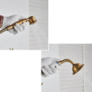 GobekUsa Brass Floor Mount Tub Sink Faucet Dual Handle Bath Set with Handshower