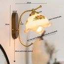 GobekUsa Iron Glass LED Wall Lights Modern Bedside Lamp 4w Bulb for Bathroom Bedroom Living Room