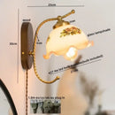 GobekUsa Iron Glass LED Wall Lights Modern Bedside Lamp 4w Bulb for Bathroom Bedroom Living Room