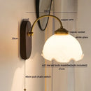 GobekUsa Iron Glass LED Wall Lights Modern Bedside Lamp 4w Bulb for Bathroom Bedroom Living Room
