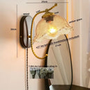 GobekUsa Iron Glass LED Wall Lights Modern Bedside Lamp 4w Bulb for Bathroom Bedroom Living Room