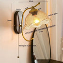 GobekUsa Iron Glass LED Wall Lights Modern Bedside Lamp 4w Bulb for Bathroom Bedroom Living Room