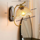 GobekUsa Iron Glass LED Wall Lights Modern Bedside Lamp 4w Bulb for Bathroom Bedroom Living Room
