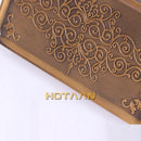 Antique brass floral toilet paper holder with phone rack bathroom by Decorbites