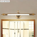 GobekUsa Modern Brass LED Wall Lamp for Vanity Mirror in Warm/White Light - 20"/24" Wide Tubular Design