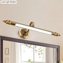 GobekUsa Modern Brass LED Wall Lamp for Vanity Mirror in Warm/White Light - 20"/24" Wide Tubular Design