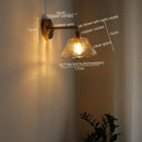 GobekUsa Glass Sconce LED Wall Lamp, Copper Nordic Bedroom Light Fixtures