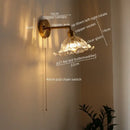 GobekUsa Glass Sconce LED Wall Lamp, Copper Nordic Bedroom Light Fixtures