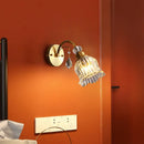 GobekUsa Golden Beveled Crystal Flower Wall Sconce with Simplicity Design and 1-Bulb Lighting - Perfect for Living Room Mounting