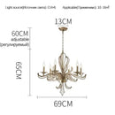 GobekUsa French Candle Design Crystal Chandelier LED Pendant Lighting for Home Décor