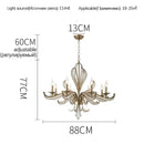 GobekUsa French Candle Design Crystal Chandelier LED Pendant Lighting for Home Décor