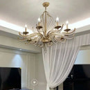 GobekUsa French Candle Design Crystal Chandelier LED Pendant Lighting for Home Décor