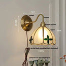 GobekUsa Glass Brass Wall Sconce LED Light Fixture for Dining Living Room Bathroom Mirror