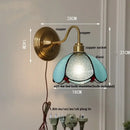 GobekUsa Glass Brass Wall Sconce LED Light Fixture for Dining Living Room Bathroom Mirror