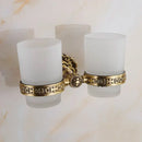GobekUsa Brass Antique Glass Cup Holder Set Luxury Bathroom Accessories