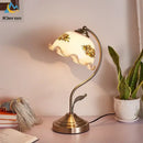 GobekUsa Glass Flower Led Desk Lamp, Dimmable Modern Table Lamp for Bedroom, Living Room