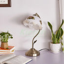 GobekUsa Glass Flower Led Desk Lamp, Dimmable Modern Table Lamp for Bedroom, Living Room