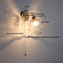 GobekUsa Glass Rotate Copper Wall Sconce | Pull Chain Switch LED Light Fixture