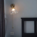 GobekUsa Glass Rotate Copper Wall Sconce | Pull Chain Switch LED Light Fixture