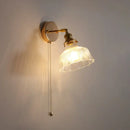 GobekUsa Glass Rotate Copper Wall Sconce | Pull Chain Switch LED Light Fixture