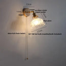 GobekUsa Glass Rotate Copper Wall Sconce | Pull Chain Switch LED Light Fixture