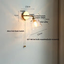 GobekUsa Glass Rotate Copper Wall Sconce | Pull Chain Switch LED Light Fixture