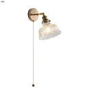 GobekUsa Glass Rotate Copper Wall Sconce | Pull Chain Switch LED Light Fixture