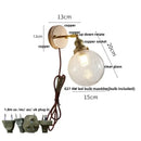 GobekUsa Glass Rotate Copper Wall Sconce | Pull Chain Switch LED Light Fixture