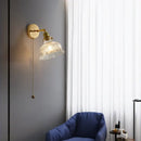 GobekUsa Glass Rotate Copper Wall Sconce | Pull Chain Switch LED Light Fixture