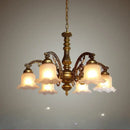 GobekUsa Glass Shade Ceiling Chandelier for Dining Room Kitchen Island Lights