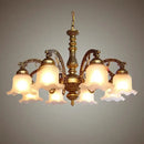 GobekUsa Glass Shade Ceiling Chandelier for Dining Room Kitchen Island Lights