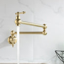 GobekUsa Brushed Gold Pot Filler Tap Wall Mounted Kitchen Faucet Single Cold Spout