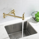 GobekUsa Brushed Gold Pot Filler Tap Wall Mounted Kitchen Faucet Single Cold Spout