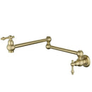GobekUsa Brushed Gold Pot Filler Tap Wall Mounted Kitchen Faucet Single Cold Spout