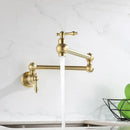 GobekUsa Brushed Gold Pot Filler Tap Wall Mounted Kitchen Faucet Single Cold Spout