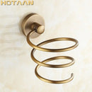 Antique brass hair dryer holder rack triple loop bathroom shelf by Decorbites