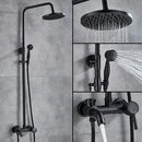 GobekUsa Brass Handheld Rainfall Shower Wall-mounted Hot Cold Water Mixer System