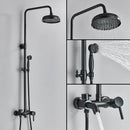 GobekUsa Brass Handheld Rainfall Shower Wall-mounted Hot Cold Water Mixer System