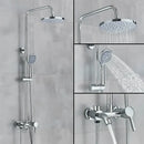 GobekUsa Brass Handheld Rainfall Shower Wall-mounted Hot Cold Water Mixer System