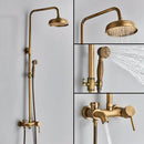 GobekUsa Brass Handheld Rainfall Shower Wall-mounted Hot Cold Water Mixer System