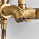 GobekUsa Brass Handheld Rainfall Shower Wall-mounted Hot Cold Water Mixer System