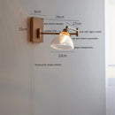 GobekUsa Clear Glass Copper LED Wall Light with Pull Chain Switch & Walnut Wood Canopy